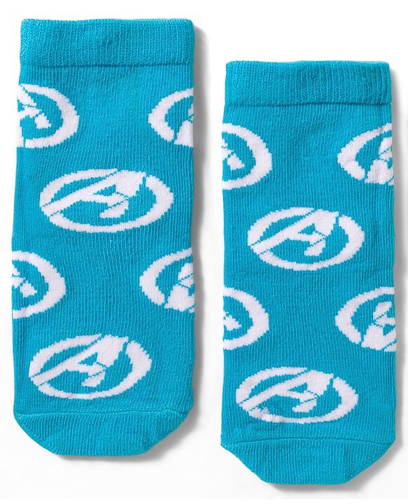 Cute Walk by Babyhug Marvel Non Terry Knit Ankle Length Anti Bacterial Socks With Avengers Graphics Pack of 3 - Multicolor