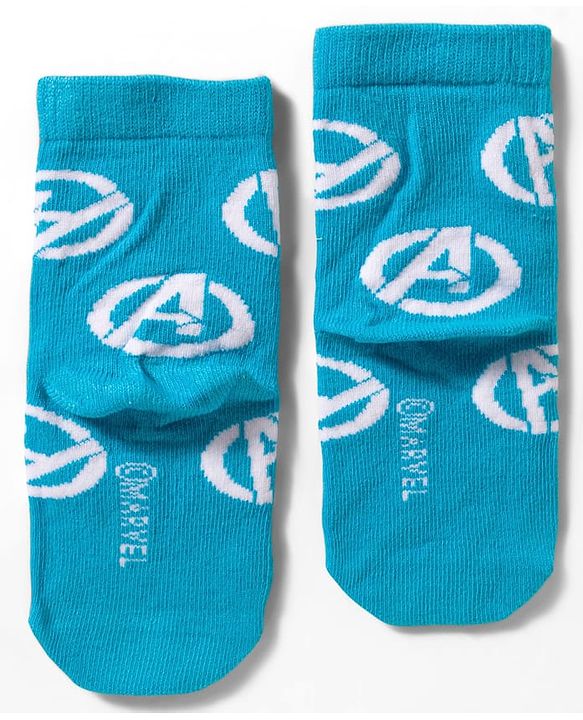 Cute Walk by Babyhug Marvel Non Terry Knit Ankle Length Anti Bacterial Socks With Avengers Graphics Pack of 3 - Multicolor