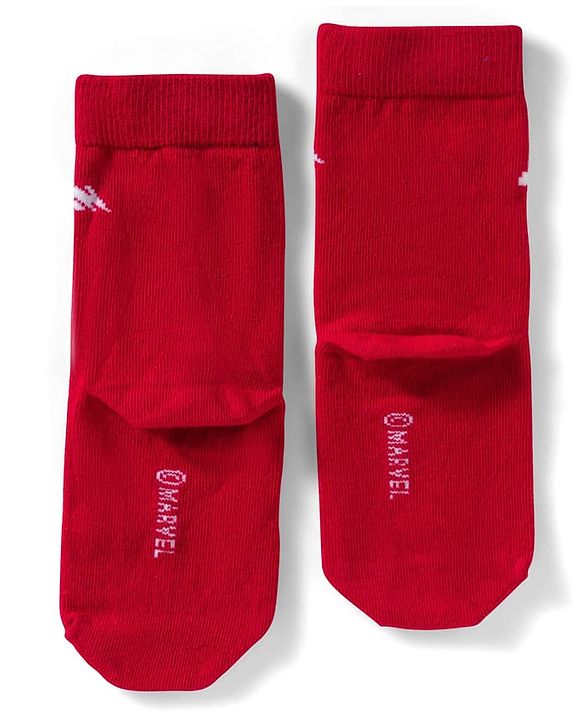 Pine Kids Marvel Non Terry Knit Ankle Length Anti Bacterial Socks With Avengers Graphics Pack of 3 - Red Blue & Green