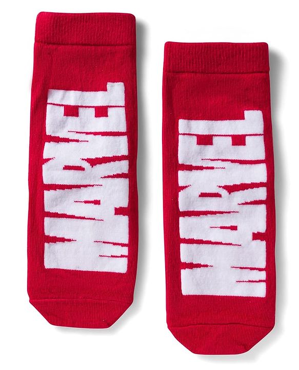 Pine Kids Marvel Non Terry Knit Ankle Length Anti Bacterial Socks With Avengers Graphics Pack of 3 - Red Blue & Green
