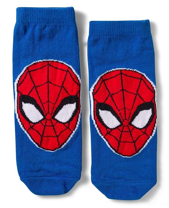 Pine Kids Non Terry Knit Anti Bacterial Ankle Length Socks With Spider Man Graphic Pack Of 3 - Multicolour