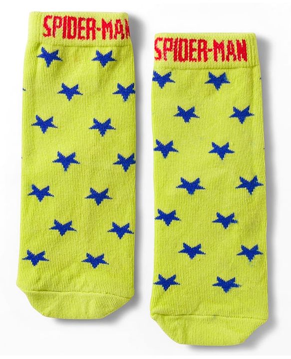 Pine Kids Non Terry Knit Anti Bacterial Ankle Length Socks With Spider Man Graphic Pack Of 3 - Multicolour