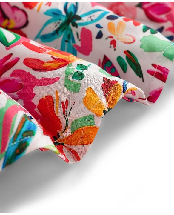 Babyhug Cotton Woven Sleeveless Floral Printed Frock - Multicolour
