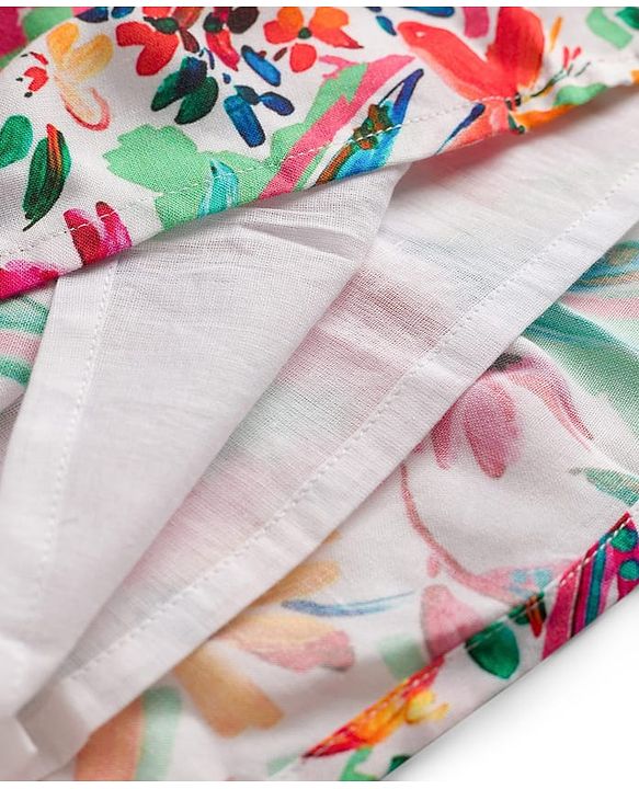 Babyhug Cotton Woven Sleeveless Floral Printed Frock - Multicolour