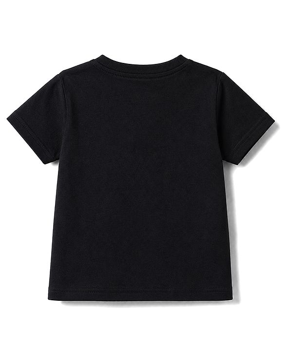 Pine Kids Cotton Knit Half Sleeves Sling Bag Printed T-Shirt -Black