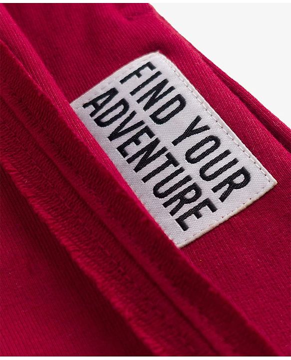 Pine Kids Knit Full Length Lounge Pant With Text Badge - Red