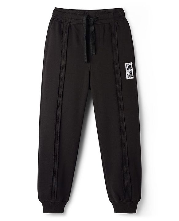 Pine Kids Knit Full Length Lounge Pant With Find Your Adventure Badge - Black