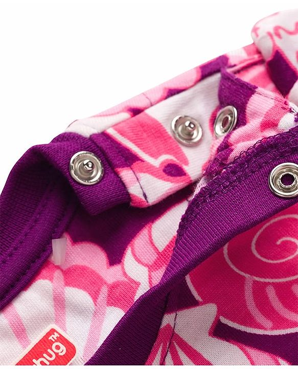 Babyhug Cotton Knit Full Sleeves T-Shirt & Pyjama Co-ord Night Suit With Seashell Print - Pink