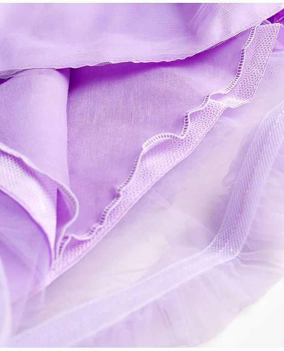 Babyhug Woven Sleeveless Fit & Flare Gown with Corsage & Sequin Detailing - Lavender