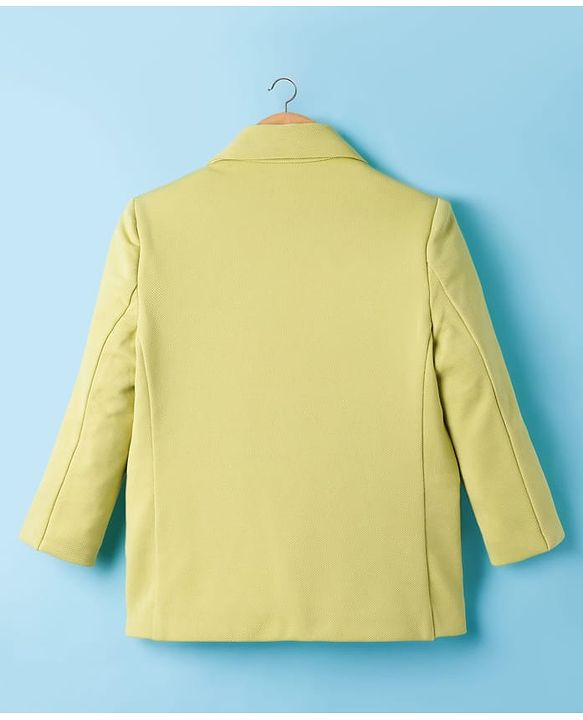 Babyhug Cotton Knit Full Sleeves Party Blazer With T-Shirt - Light Green