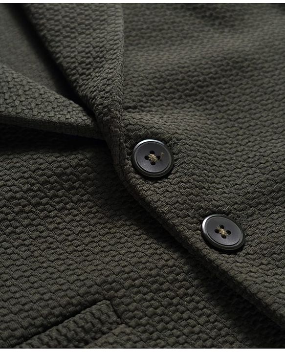Babyhug Knit Full Sleeves Solid Color Party Blazer - Olive Green
