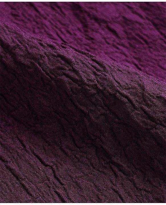 Pine Kids Woven Half Puffed Sleeves Top With Textured Design - Purple