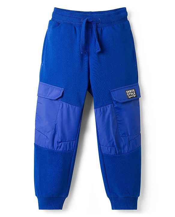 Pine Kids Knit Full Length Cut N Sew Lounge Pant With Pockets & Skate Style Badge - Black