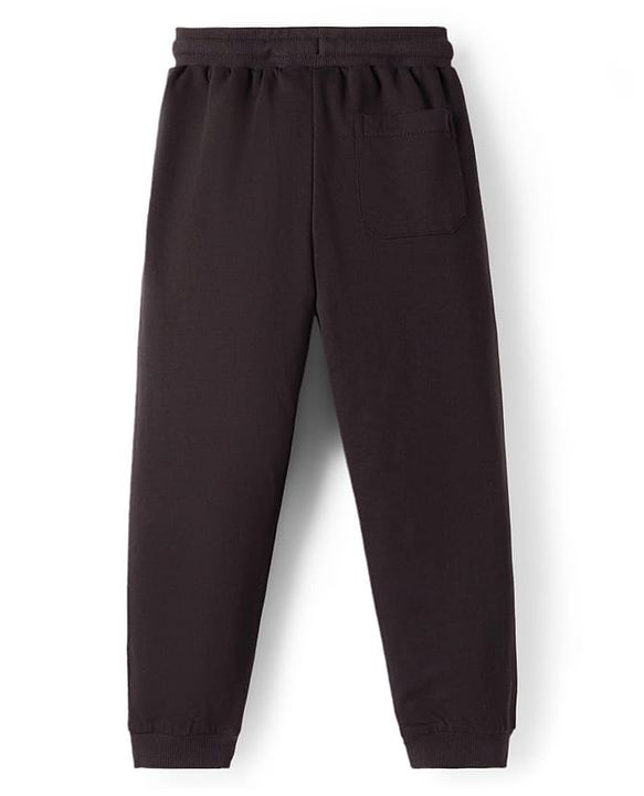 Pine Kids Knit Full Length Lounge Pant With Text Print - Black