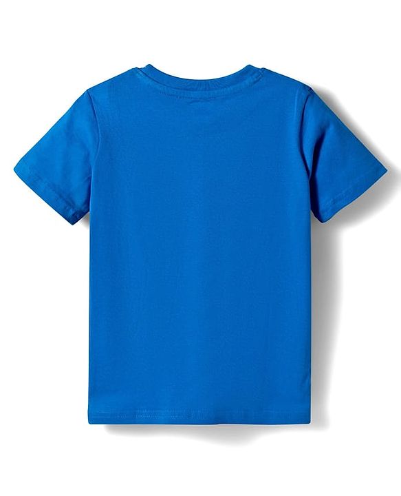 Babyhug Cotton Knit Half Sleeves T-Shirt with Football Print - Navy Blue