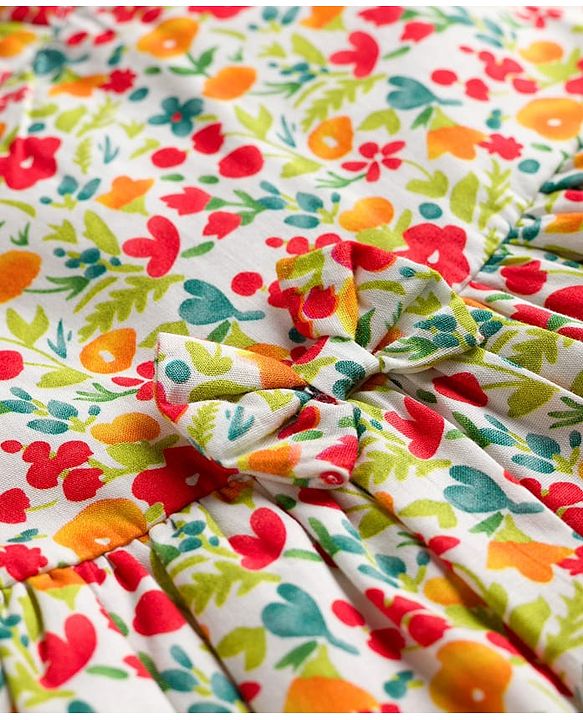 Babyhug Cotton Woven Sleeveless Floral Printed Frock -  Multicolour