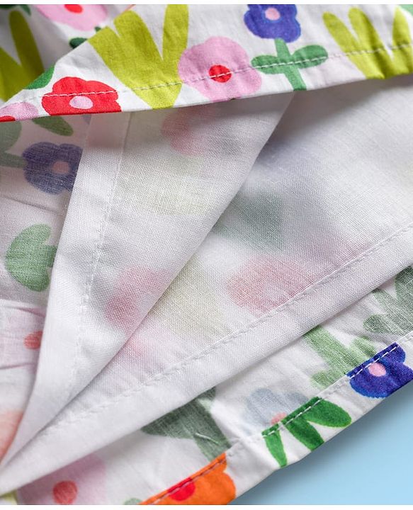 Babyhug Cotton Woven Sleeveless Floral Printed Frock - Multicolour