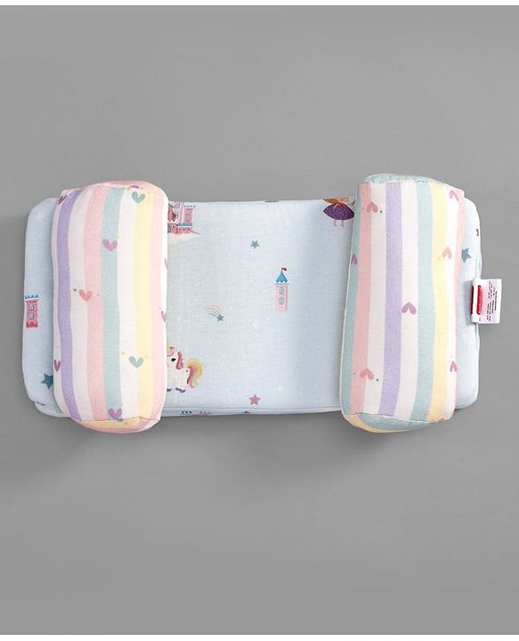 Babyhug Premium 100% Cotton Head Shaping Foam Pillow Woodland Print - Beige & Green