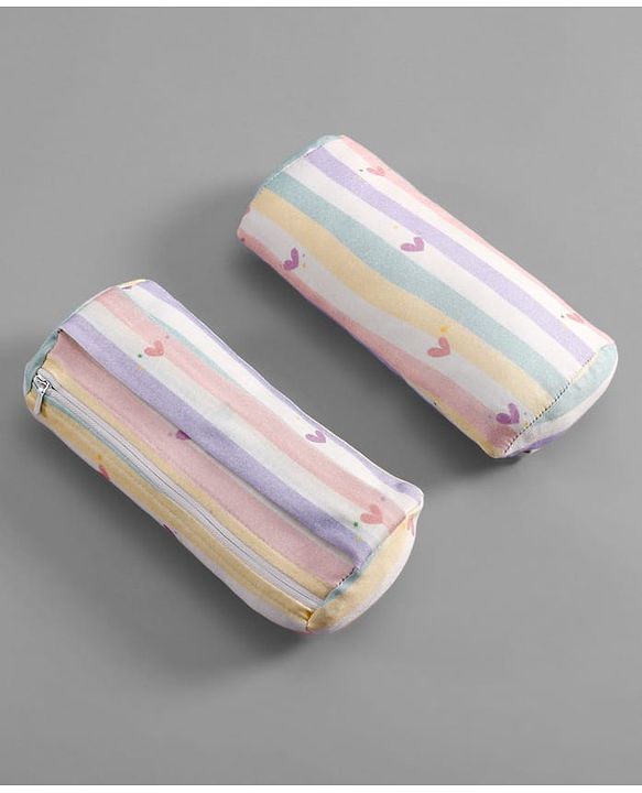 Babyhug Premium 100% Cotton Head Shaping Foam Pillow Woodland Print - Beige & Green