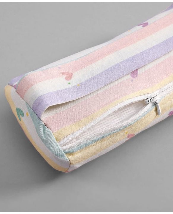 Babyhug Premium 100% Cotton Head Shaping Foam Pillow Woodland Print - Beige & Green