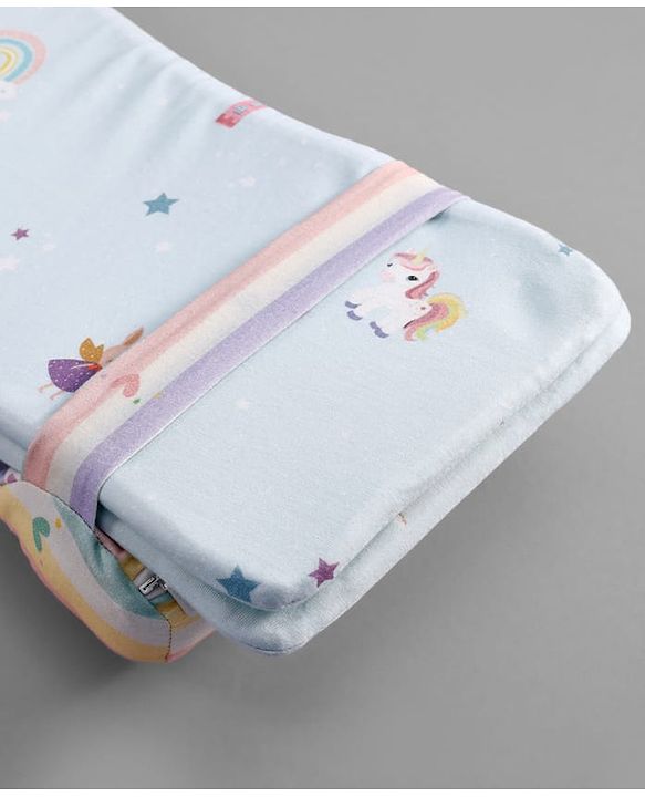 Babyhug Premium 100% Cotton Head Shaping Foam Pillow Woodland Print - Beige & Green