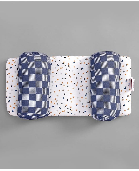 Babyhug Premium 100% Cotton Head Shaping Foam Pillow Woodland Print - Beige & Green