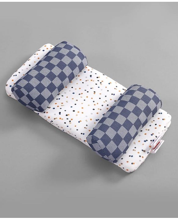 Babyhug Premium 100% Cotton Head Shaping Foam Pillow Woodland Print - Beige & Green