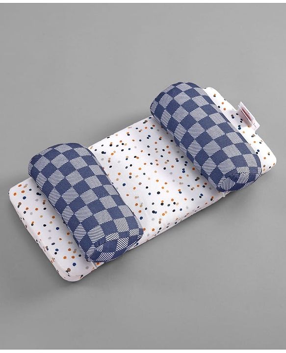 Babyhug Premium 100% Cotton Head Shaping Foam Pillow Woodland Print - Beige & Green