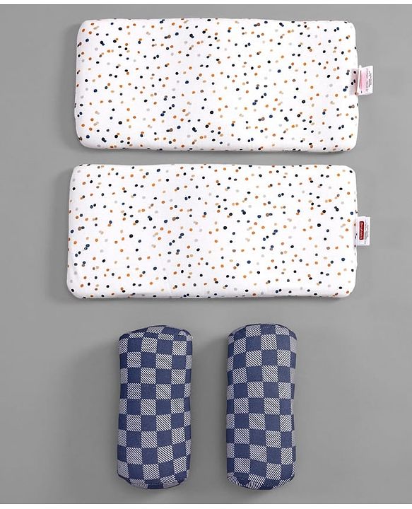 Babyhug Premium 100% Cotton Head Shaping Foam Pillow Woodland Print - Beige & Green