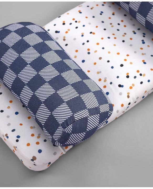 Babyhug Premium 100% Cotton Head Shaping Foam Pillow Woodland Print - Beige & Green