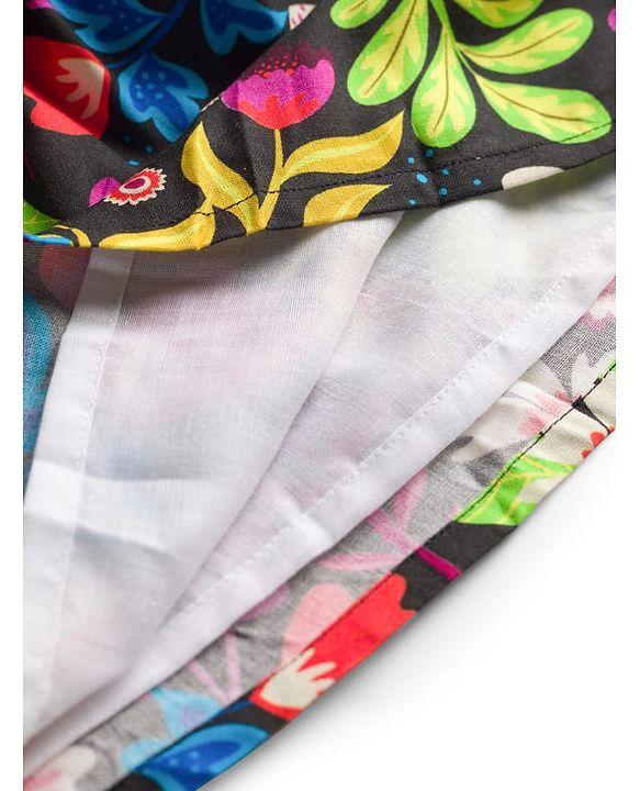 Babyhug Cotton Woven Sleeveless Floral Printed Frock with Smock Detailing - Multicolour