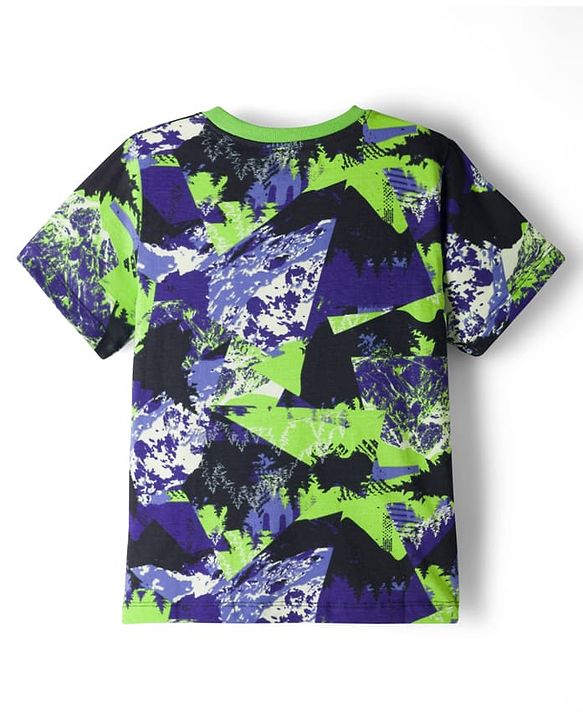 Pine Kids 100% Cotton Bio Washed Half Sleeves Abstract Printed T-Shirt & Pyjama Co-Ord Night Suit - Multicolour