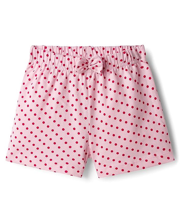 Babyhug Single Jersey Knit Mid Thigh Shorts With Strawberry Print Pack Of 2 - Pink
