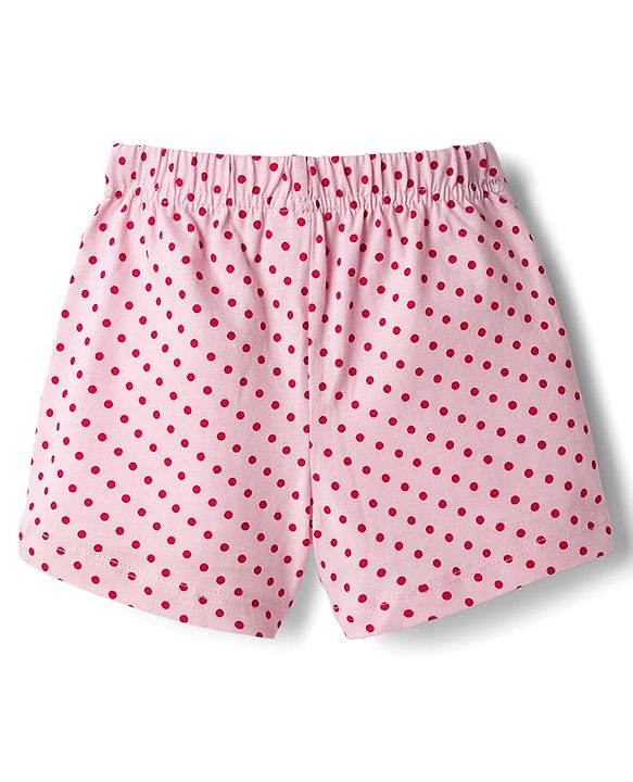 Babyhug Single Jersey Knit Mid Thigh Shorts With Strawberry Print Pack Of 2 - Pink
