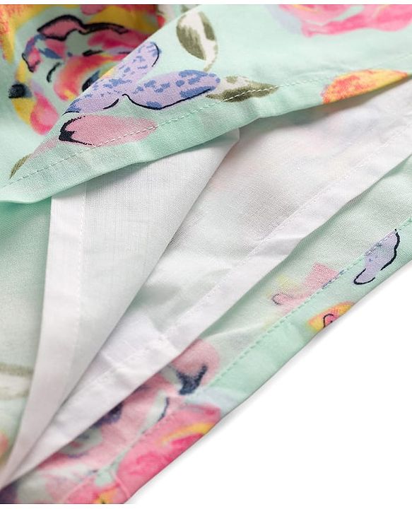 Babyhug Cotton Woven Sleeveless Frock with Floral Print - Multicolour