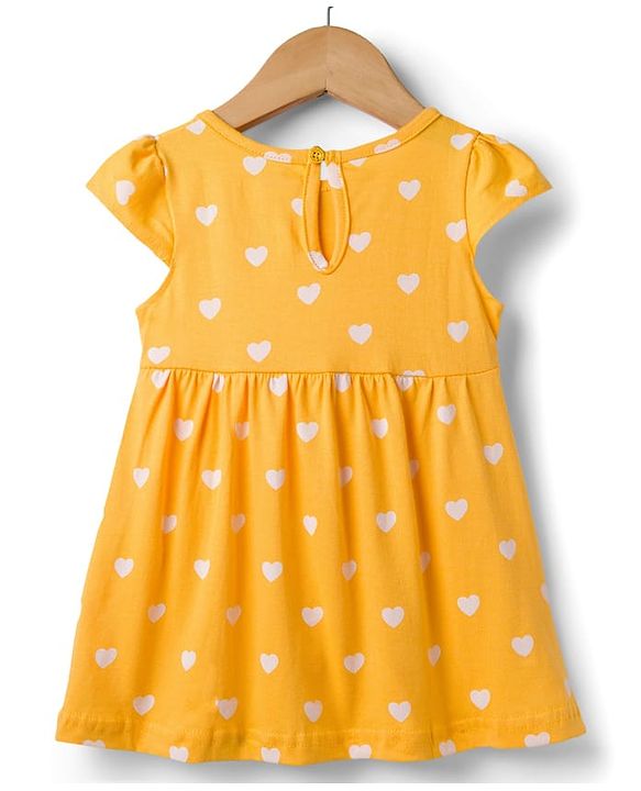 Babyhug 100% Cotton Knit Half Sleeves Floral Printed  Frock With Bow Pack Of  2- Multicolour