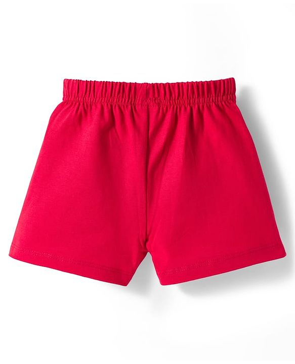 Babyhug Single Jersey Knit Cherry Printed Shorts With Bow Pack Of 2 -  Multicolour