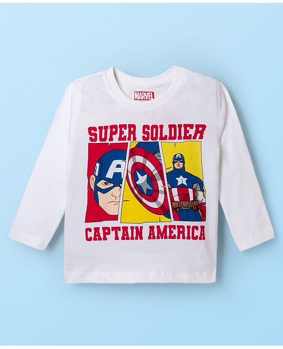 Babyhug Marvel Single Jersey Knit Full Sleeves T-Shirts with Avengers Graphic & Stripes Pack of 3 - Multicolor
