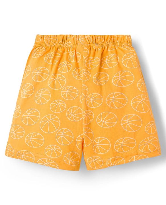 Babyhug Single Jersey Knit Mid Thigh Striped & Basketball Printed Shorts Pack of 3 - Multicolor
