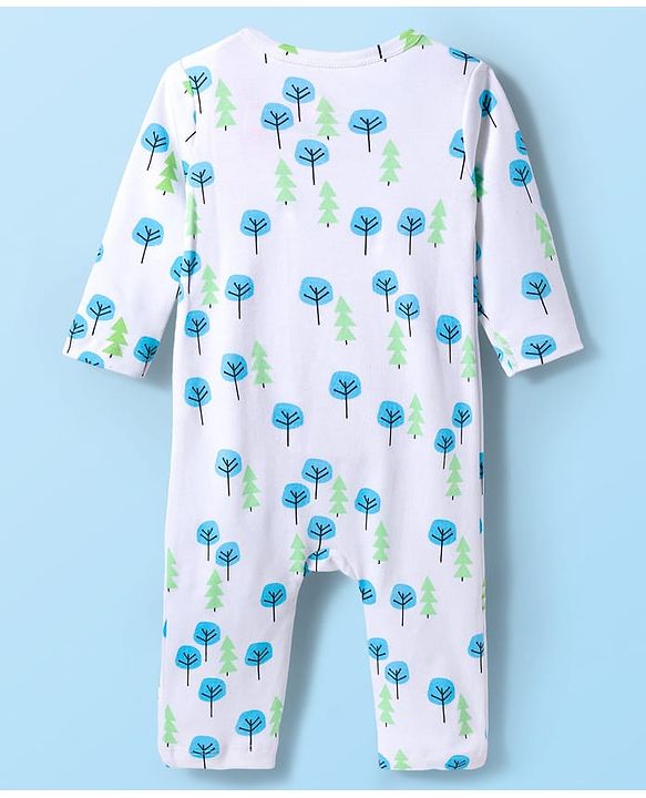 Babyhug Disney Interlock Knit Full Sleeves Rompers With Mickey Mouse Print Pack Of 2 - White
