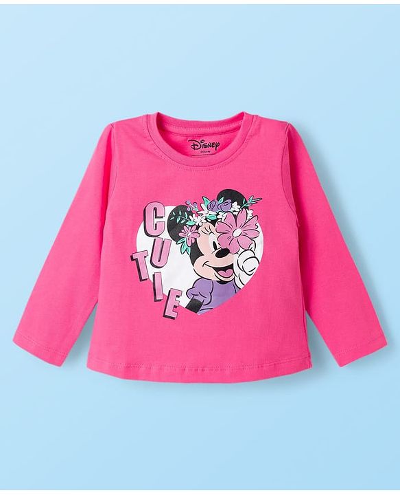 Babyhug Disney Single Jersey Knit Full Sleeves T-Shirts with Minnie Mouse Graphic Pack of 3 - Pink White & Lavender