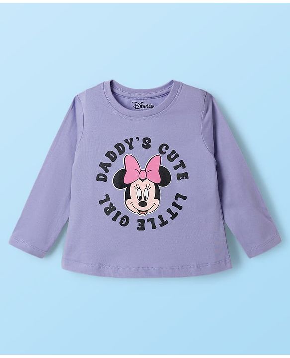 Babyhug Disney Single Jersey Knit Full Sleeves T-Shirts with Minnie Mouse Graphic Pack of 3 - Pink White & Lavender