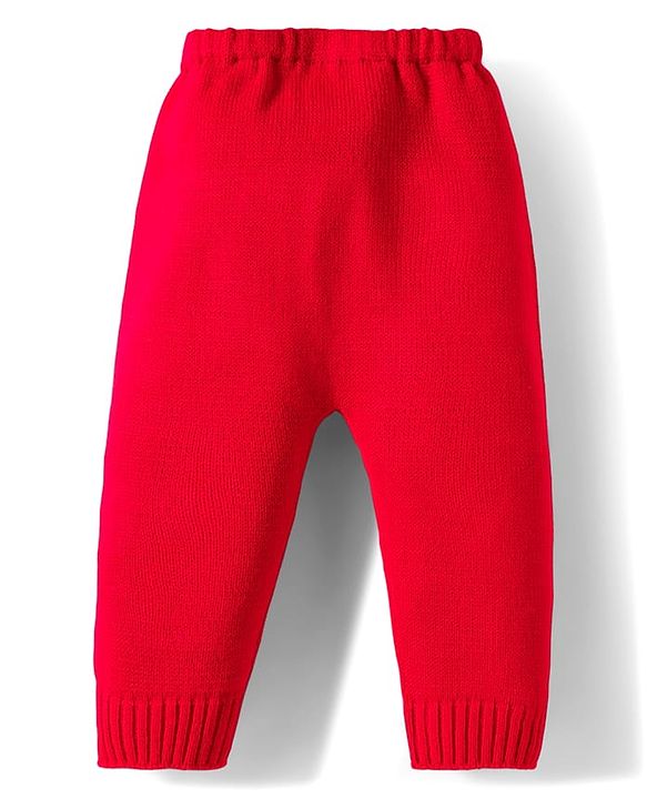 Babyhug Knit Full Sleeves Front Open Striped Sweater Set - Multicolor