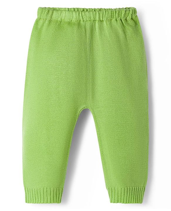 Babyhug Knit Full Sleeves Striped Sweater Set - Green