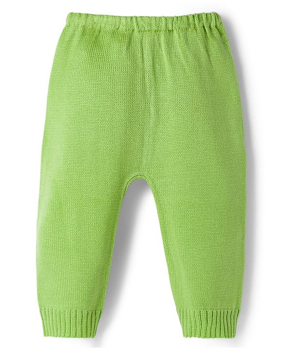 Babyhug Knit Full Sleeves Striped Sweater Set - Green