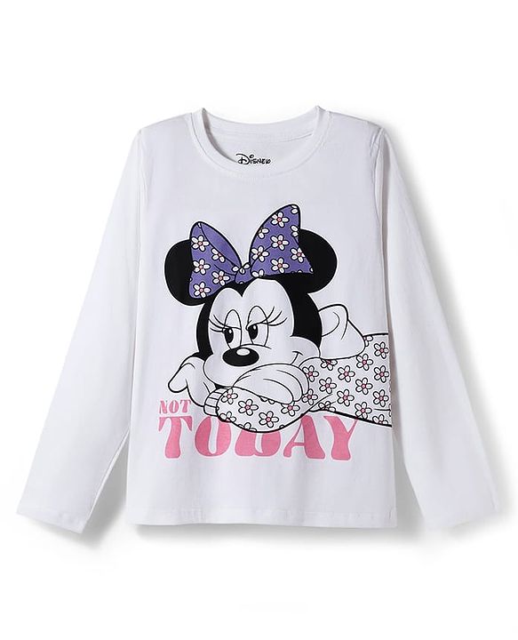 Pine Kids Disney Single Jersey Knit Full Sleeves Night Suit With Minnie Mouse Graphics - Lavender