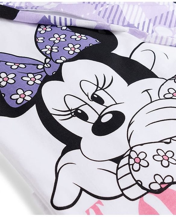 Pine Kids Disney Single Jersey Knit Full Sleeves Night Suit With Minnie Mouse Graphics - Lavender
