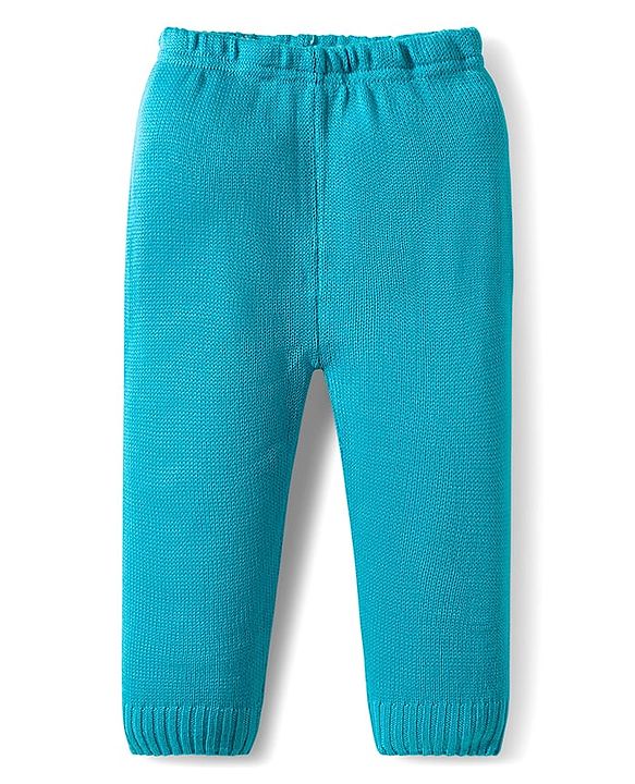 Babyhug Knit Full Sleeves Sweater Set With Star Design - Light Blue