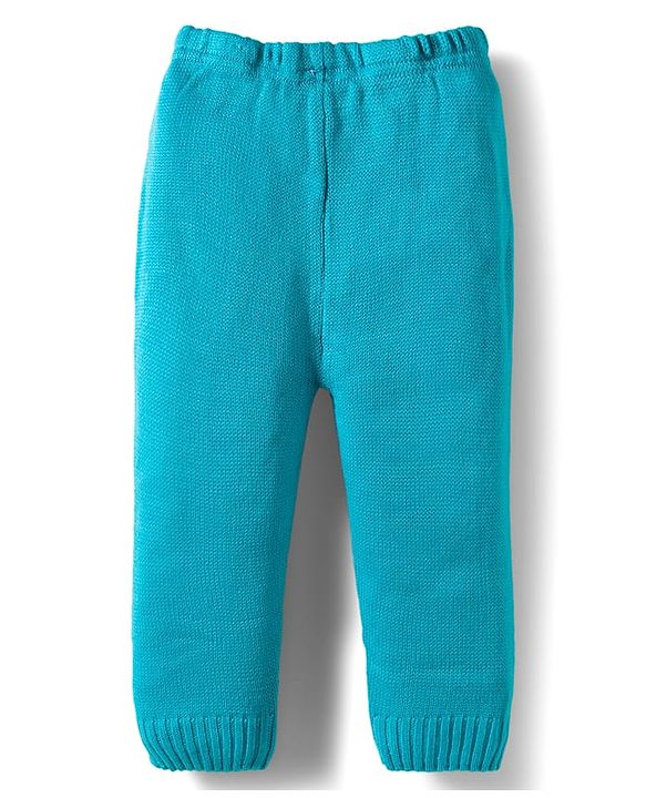 Babyhug Knit Full Sleeves Sweater Set With Star Design - Light Blue