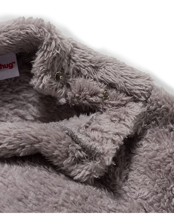 Babyhug Velour Knit Full Sleeves  Winter Wear Night Suit With Bear Embriodery - Grey